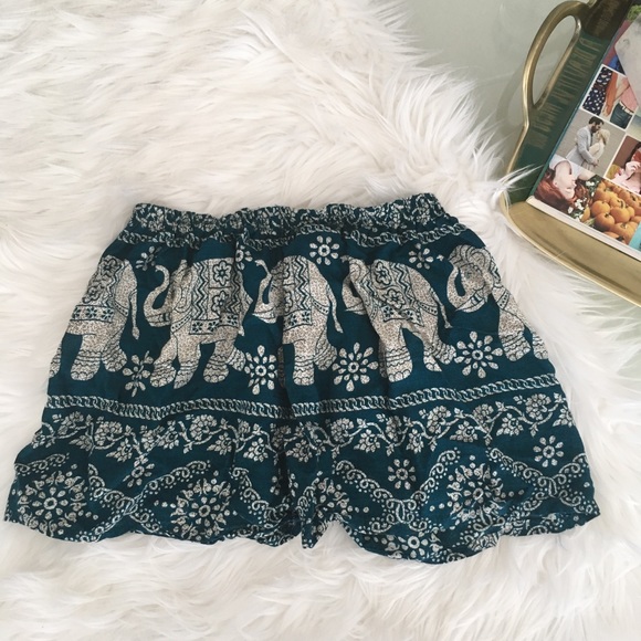 Pants - Teal Elephant Shorts